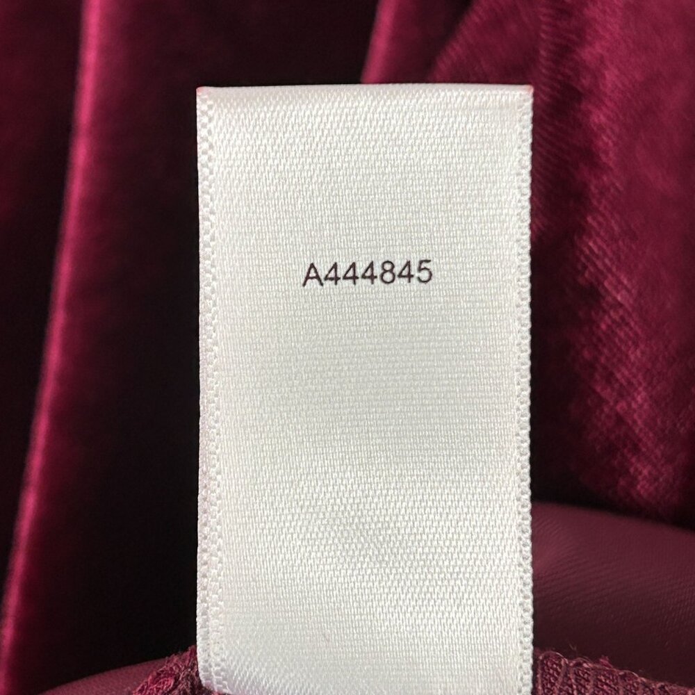 Marc Bouwer Unlimited Dress Size XL Burgundly Velvet Velour Long Sleeves V Neck - Picture 7 of 12